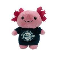Small plush axolotyl wearing Utah State Aggies t-shirt